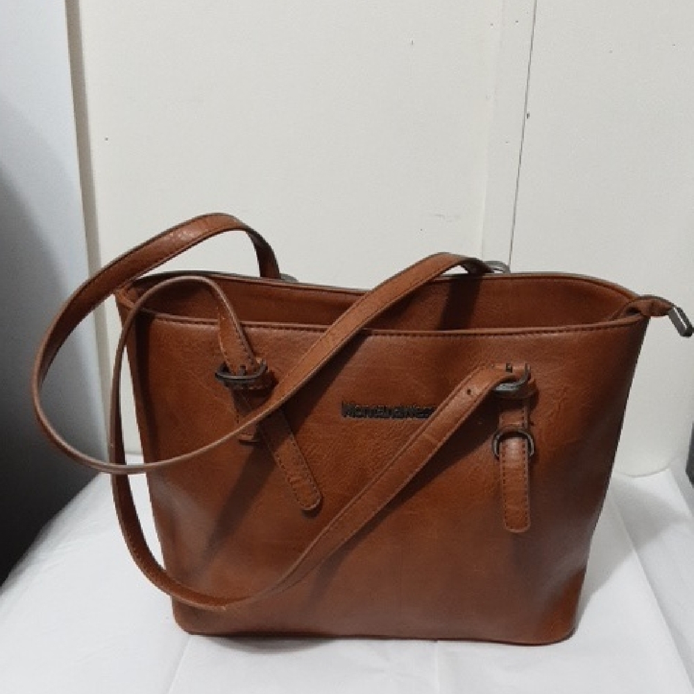 MONTANA WEST Elegant Brown Vegan Leather Hobo Tote Bag